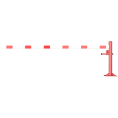 Swing barrier | with pull rope reinforcement | to be fixed by plugs, hot-dip galvanized and red coated with white reflecting rings | Barrier arm length: 3500 mm | with triangular lock